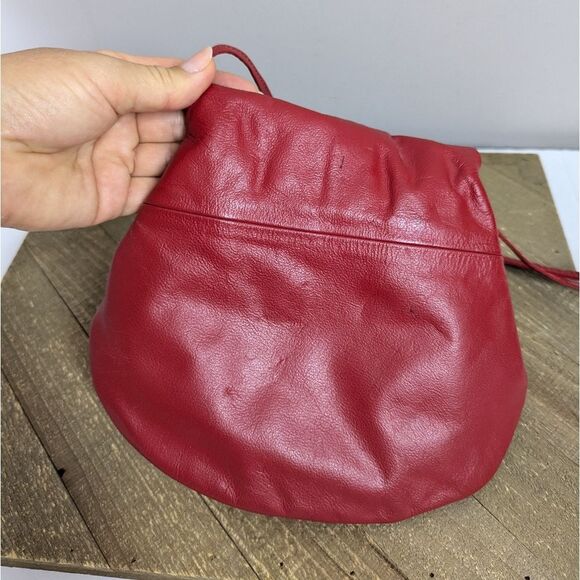 Vintage Copa Creation Red Leather Handbag with Amethyst & Rose Quartz – Carvalhu - Picture 7 of 8